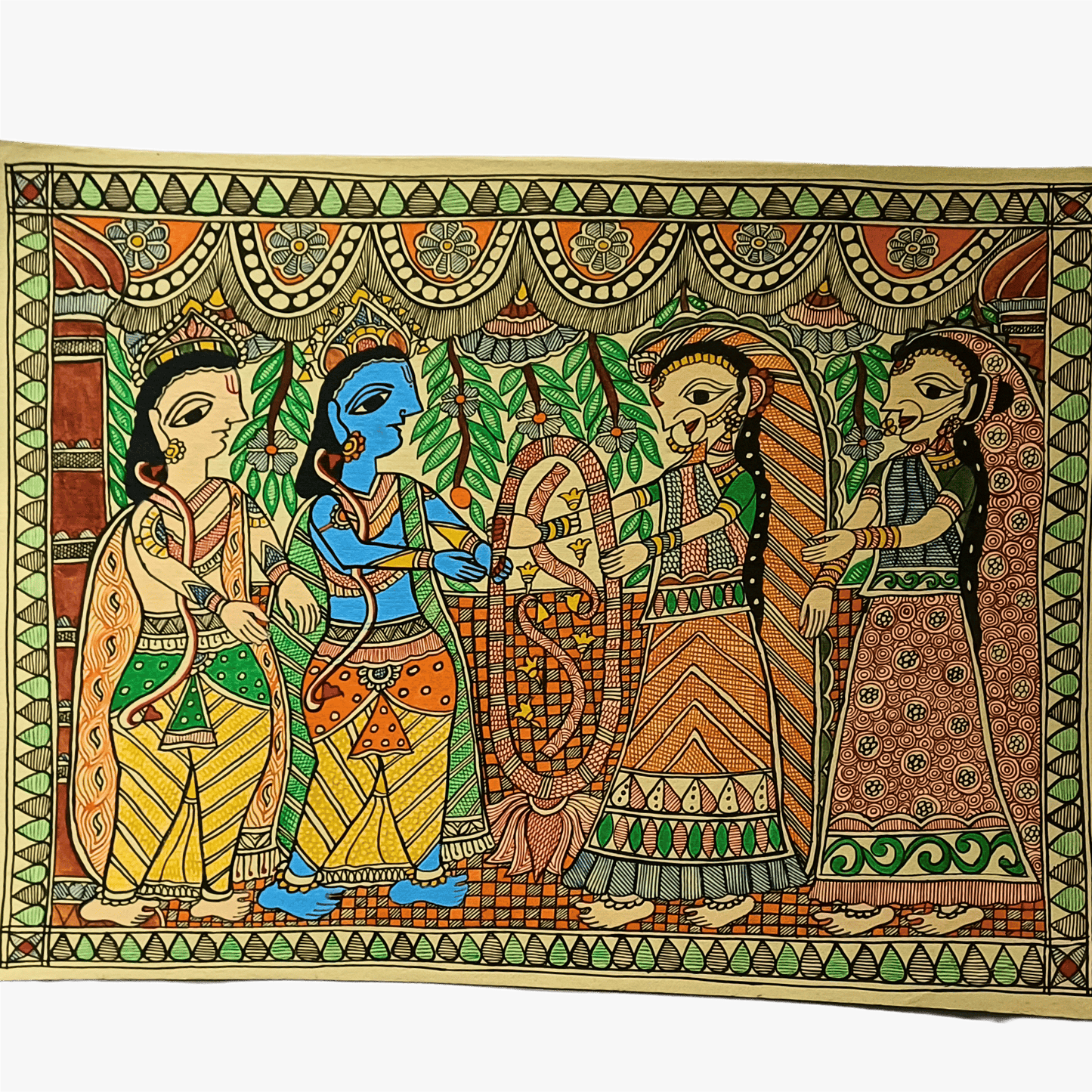 Ram Sita Swayamvar Mithila Painting Poster | Authentic Madhubani Art
