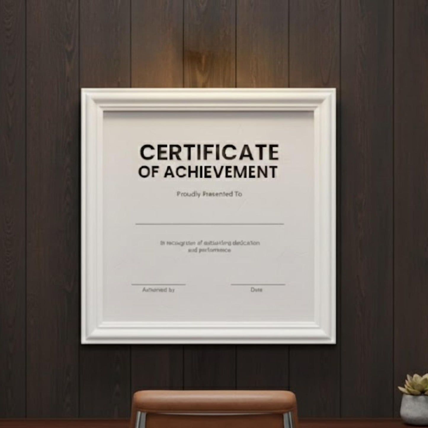 Square award photo frame for displaying certificates, photos, and recognition awards