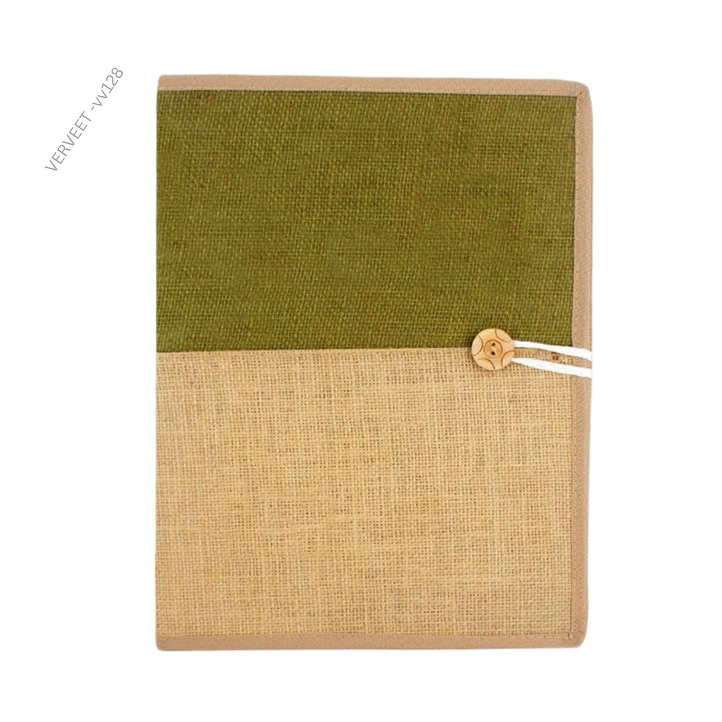 Eco-Friendly Jute Document Folder with Button Closure | Sustainable Office File & Corporate Gift Folder
