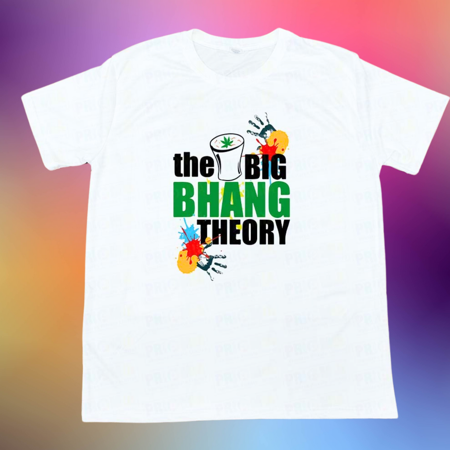 The Big Bhang Theory - 180 GSM Sublimation Cotton T-Shirt | Holi Special | Bulk & Custom Orders