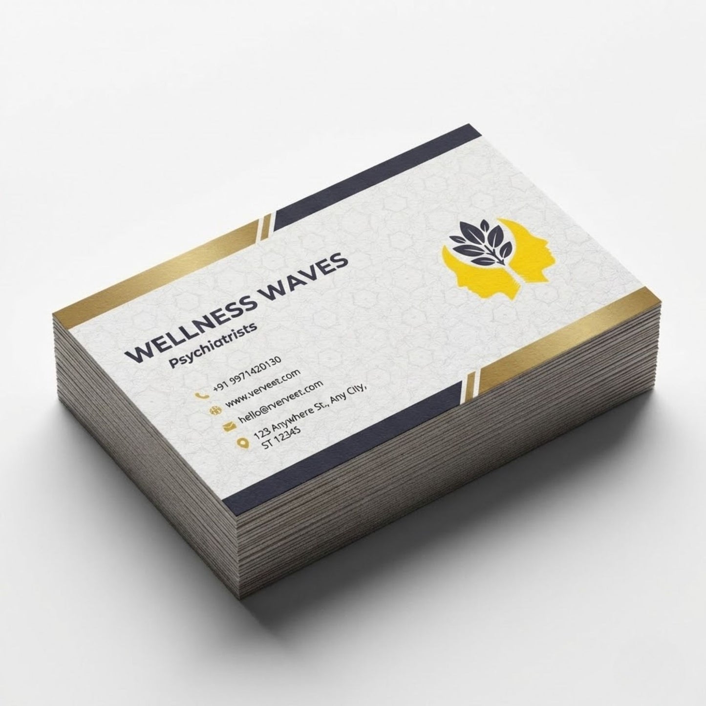 Premium Velvet Paper Visiting Card for Therapists – Square Corner