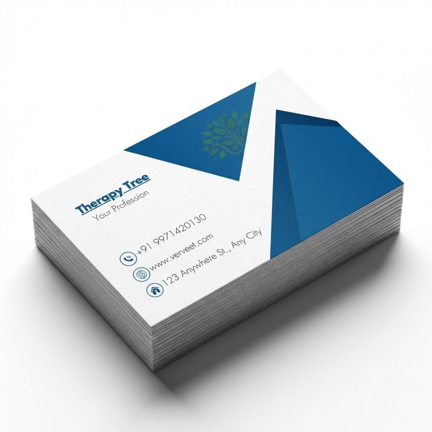 Velvet Paper Visiting Card for Therapists – Square Corner | Classic Professional