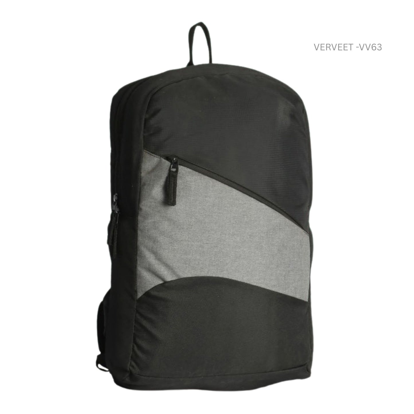 Verveet VV63 Minimalist Black & Grey Backpack | Lightweight Office, College & Travel Bag