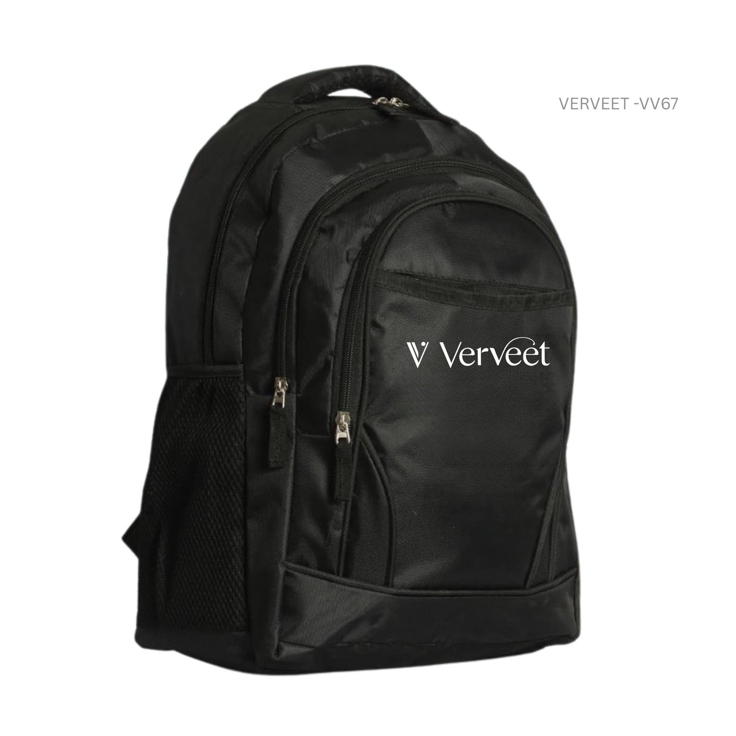 Verveet VV67 Premium Black Laptop Backpack | Multi-Compartment Office & Corporate Travel Bag