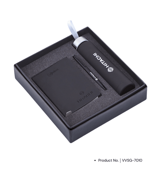 Premium Diwali corporate gift set with diary, pen and bottle for employees and clients
