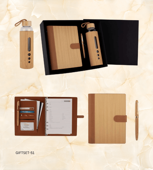 Bamboo Executive Gift Set, featuring eco-friendly bamboo products with a professional design, perfect for corporate gifting and sustainable promotions.