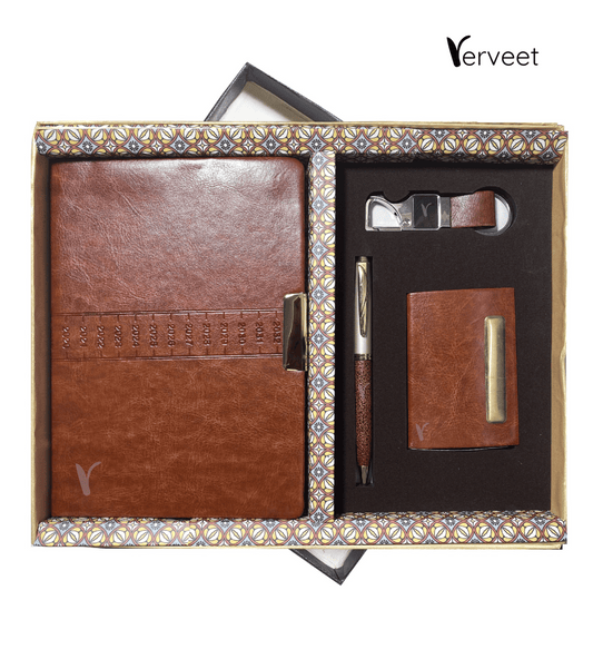 Classic Brown Corporate Set, featuring a refined collection of premium items in a timeless brown theme, perfect for corporate gifting and professional occasions.