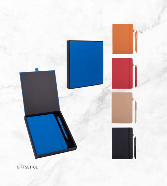 Elite Notebook Gift Set, featuring a premium notebook and elegant accessories, perfect for corporate gifting and professional use.