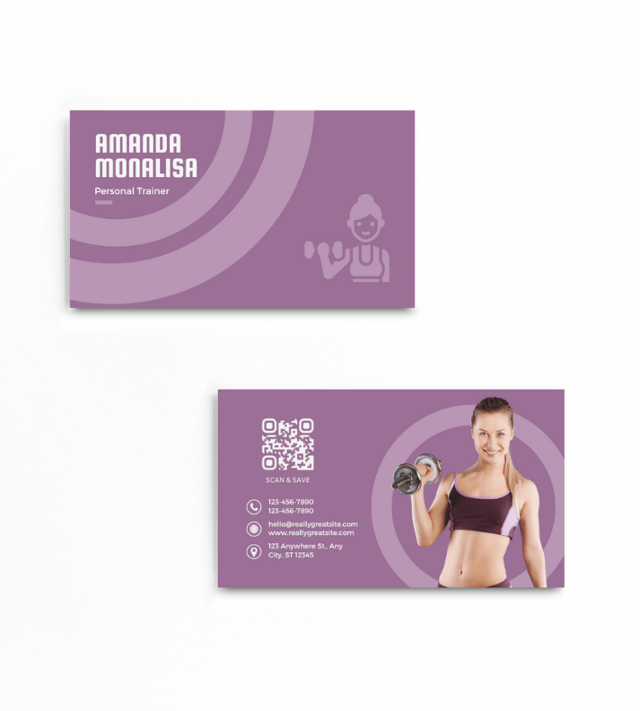 Fitness Trainer Visiting Card | Premium 350 GSM | Customizable Design | Professional Quality