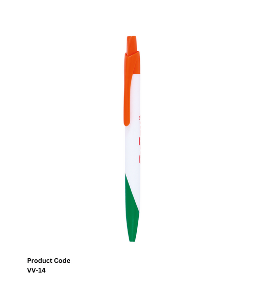 Personalized Plastic Pen - VV14 (Indian Tricolor Edition)