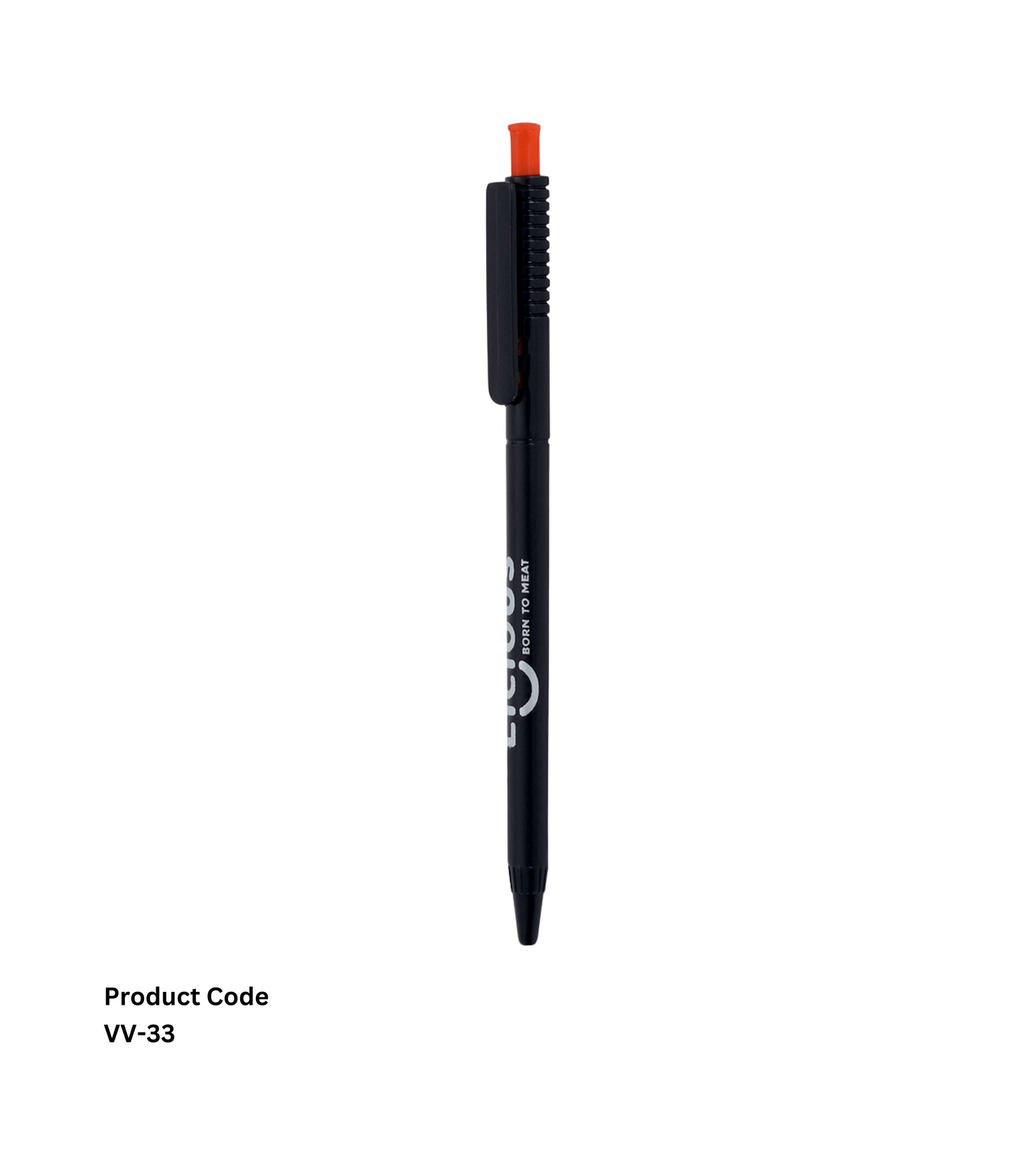 Personalized Plastic Pen - VV33 (Black and Red)