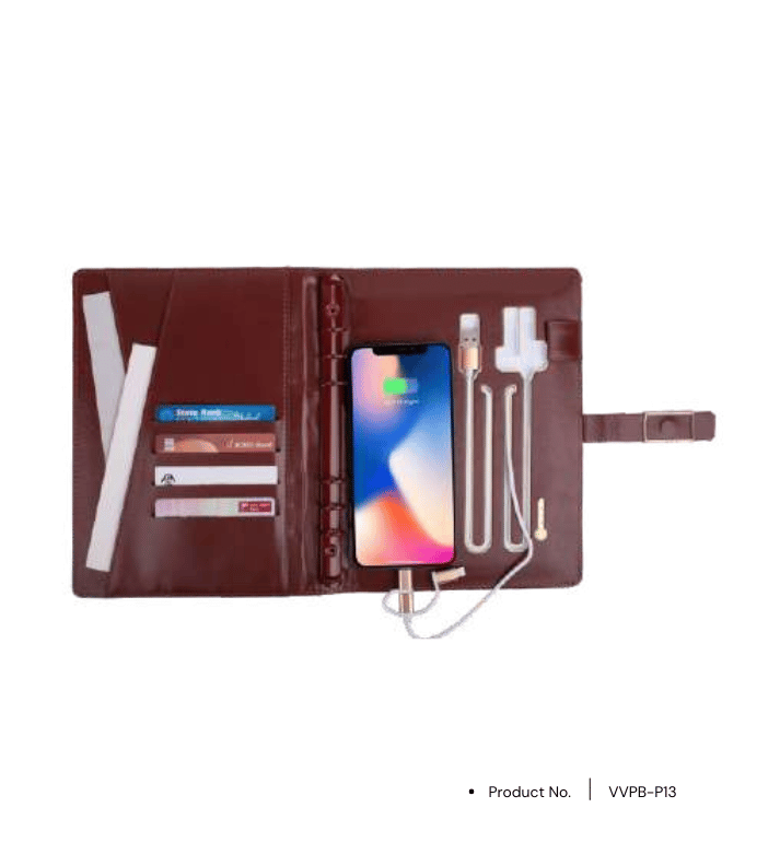 Power Bank Notebook VVPB-P13 | Folder with 10000mAh Power Bank & Wireless Charger