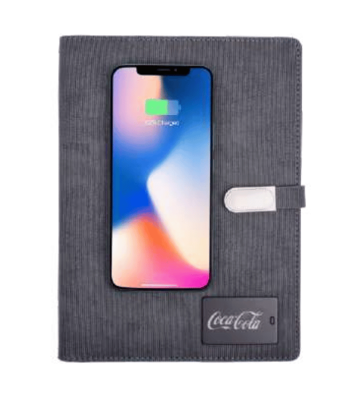 Power Bank Notebook VVPB-P15 | 8000mAh Power Bank with Wireless Charger & LED Branding Plate