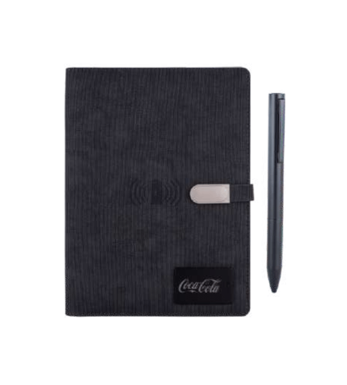 Power Bank Notebook VVPB-P15 | 8000mAh Power Bank with Wireless Charger & LED Branding Plate