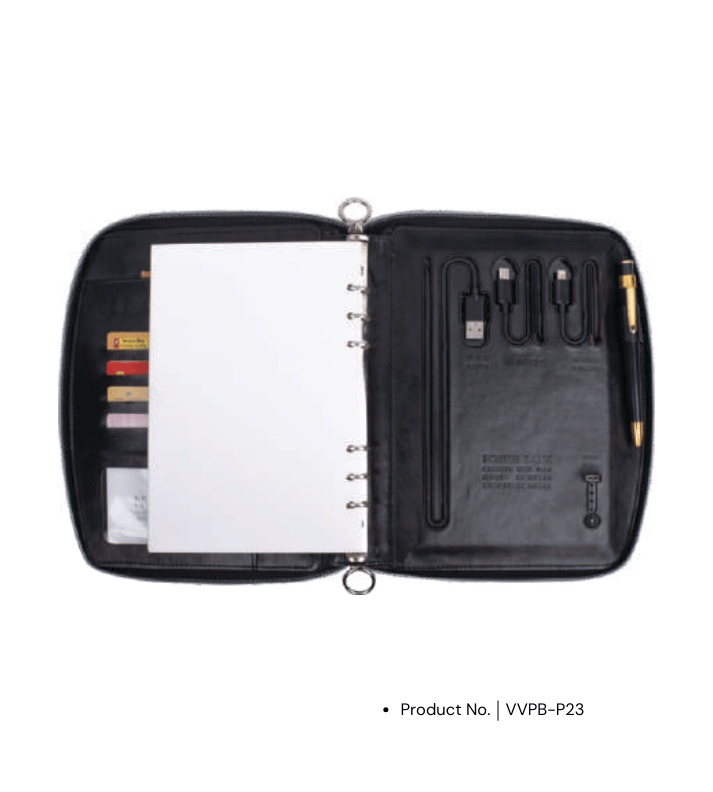 Power Bank Notebook VVPB-P23 | Zip Folder with 5000mAh Power Bank