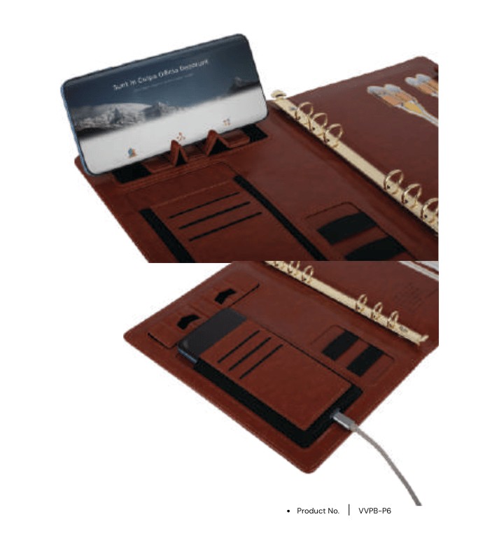 Power Bank Notebook VVPB-P6 | Folder with 10000mAh Power Bank & Wireless Charger