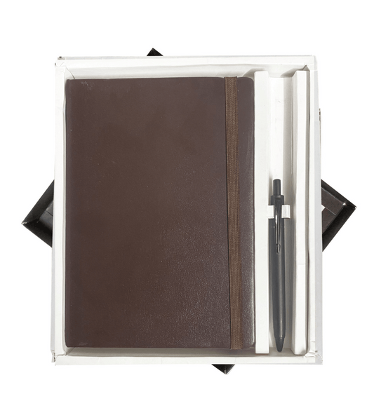 The **Verveet Matte Brown Duo** is a refined gift set that combines elegance with practicality. Featuring two premium items, such as a sleek matte brown notebook and a matching pen, this set is perfect for corporate gifting, professional settings, or special occasions. The matte brown finish adds a sophisticated touch, making it ideal for those who appreciate minimalist design and high-quality craftsmanship. The Verveet Matte Brown Duo is a perfect choice for creating a lasting impression, offering both sty