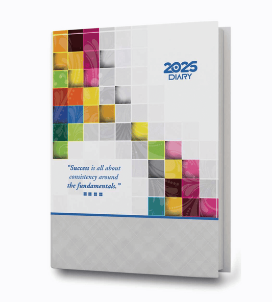 Verveet Mosaic 2025 Diary, a stylish and functional planner designed for professionals, featuring a vibrant mosaic cover and organized layouts for efficient scheduling.