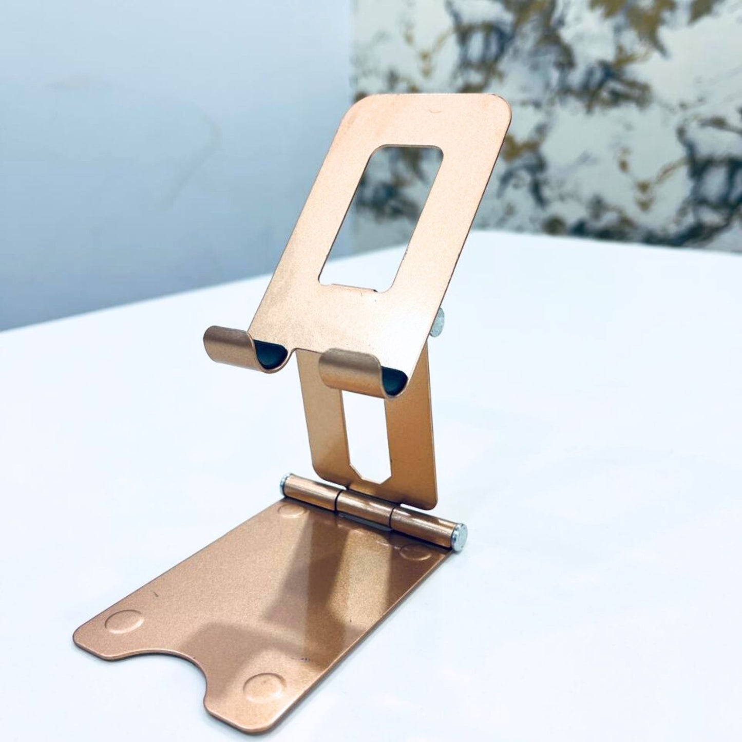 Premium Metal Mobile Stand for Desk | Foldable Adjustable Phone Holder for Office & Home
