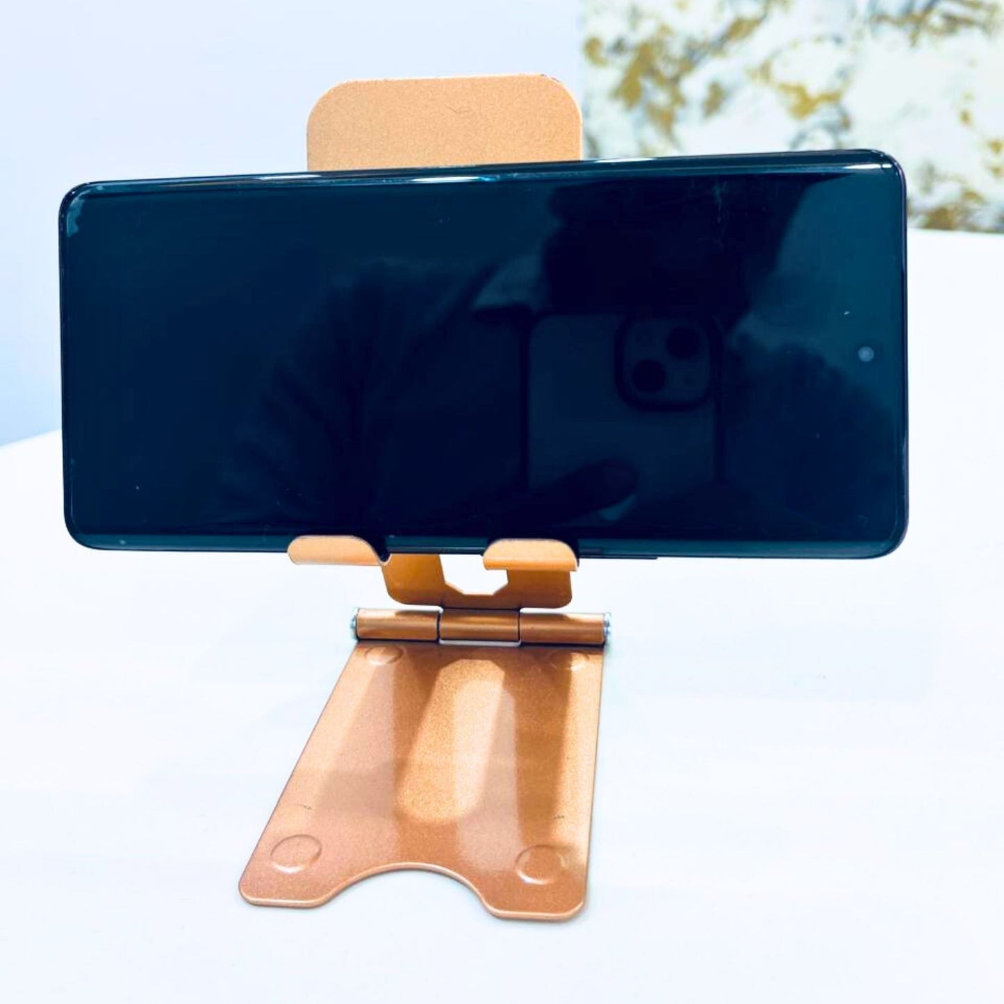 Premium Metal Mobile Stand for Desk | Foldable Adjustable Phone Holder for Office & Home