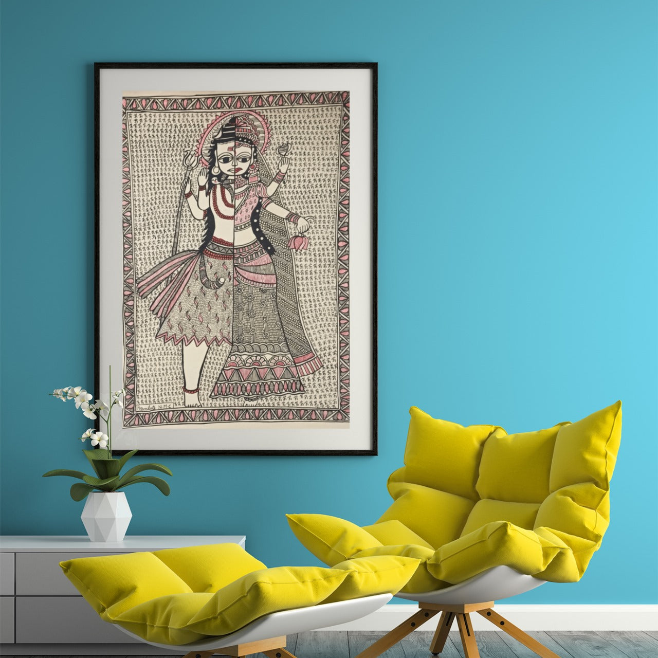 Ardha Nagasower Poster | Traditional Madhubani Art