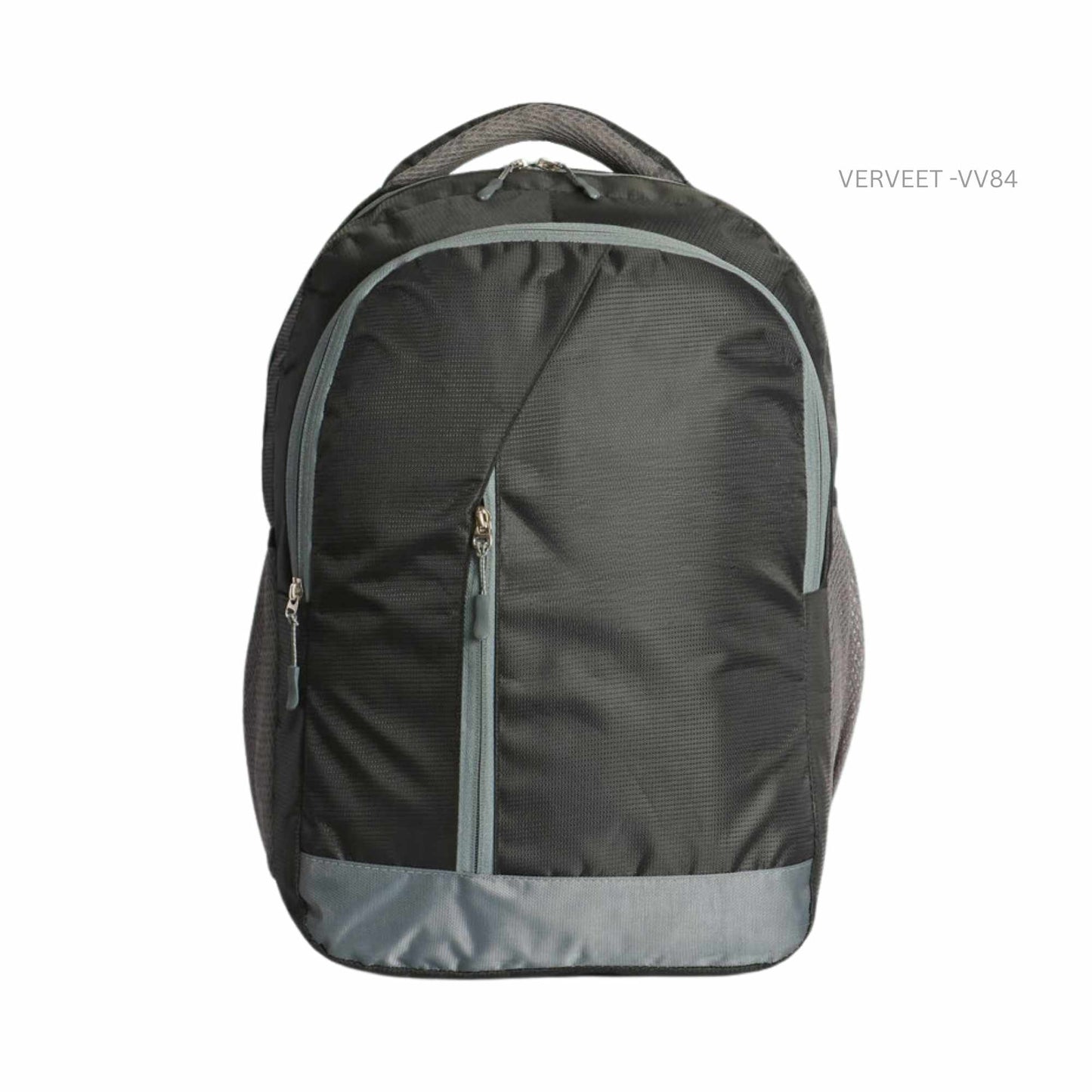 Premium Black Laptop Backpack with Grey Accents | Multi-Compartment Office & Corporate Backpack