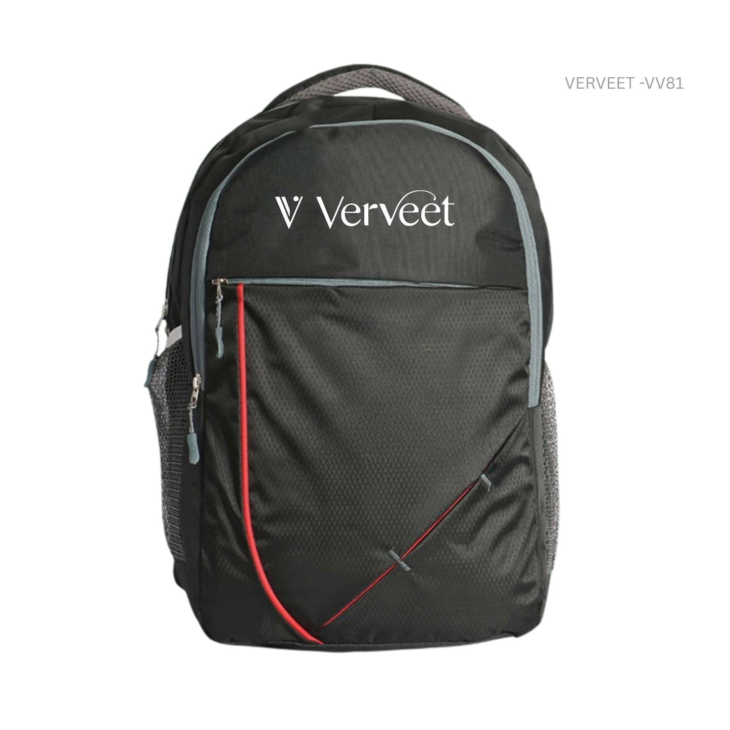 Stylish Black Laptop Backpack with Contrast Piping | Office, College & Corporate Use