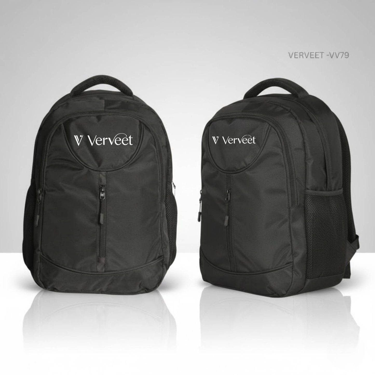 Black Laptop Backpack with Front Utility Pocket | Office, College & Travel Bag