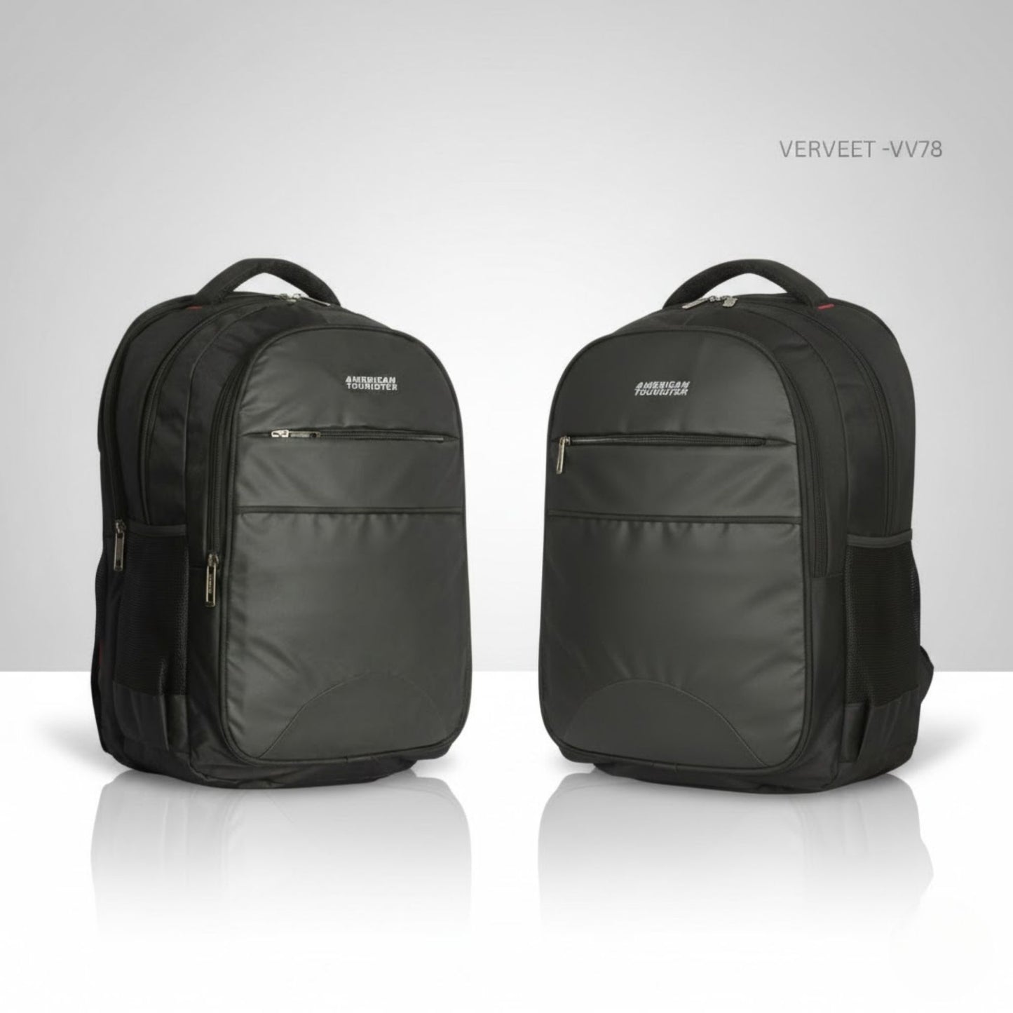 Black Laptop Backpack with Dual Compartments | Office, College & Travel Bag (Model: VERVEET-VV78)