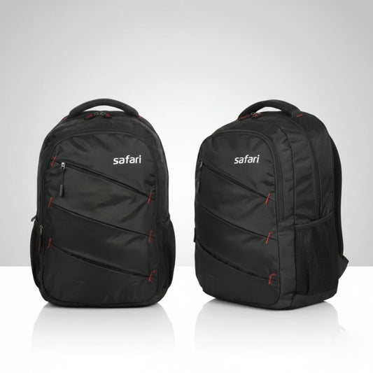 Smart Black Laptop Backpack with Diagonal Zip Design | Office, Travel & Daily Use Backpack