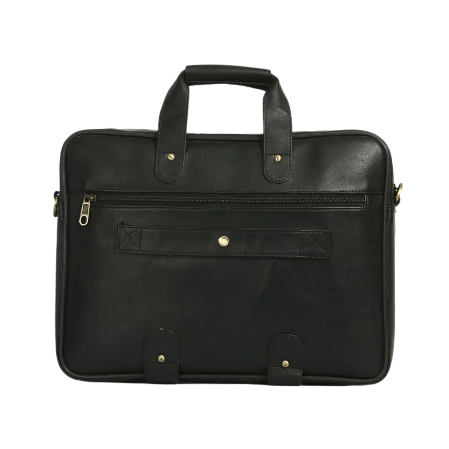 Premium Black Leather Laptop Bag for Men & Women | Office & Business Briefcase with Multiple Compartments