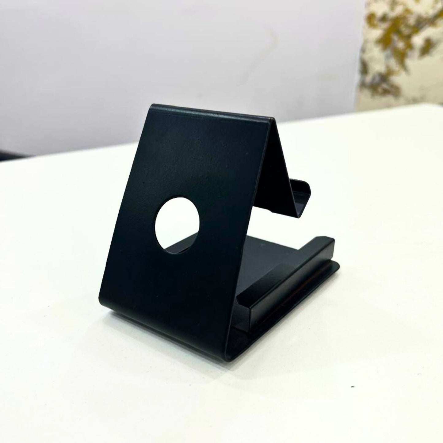 Metal Mobile Stand with Card Holder | Desk Phone Stand for Office & Home