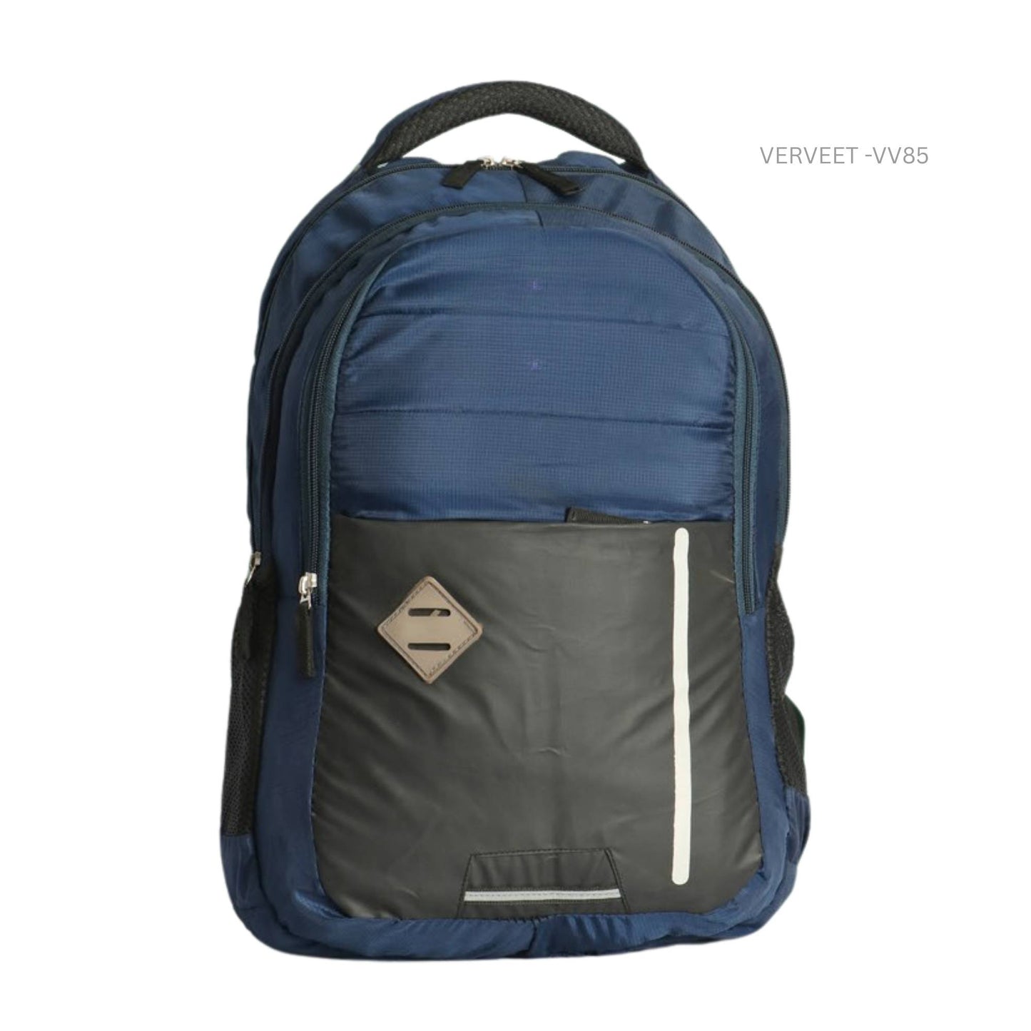 VERVEET Blue & Black Laptop Backpack with Reflective Strip | Office & Corporate Backpack