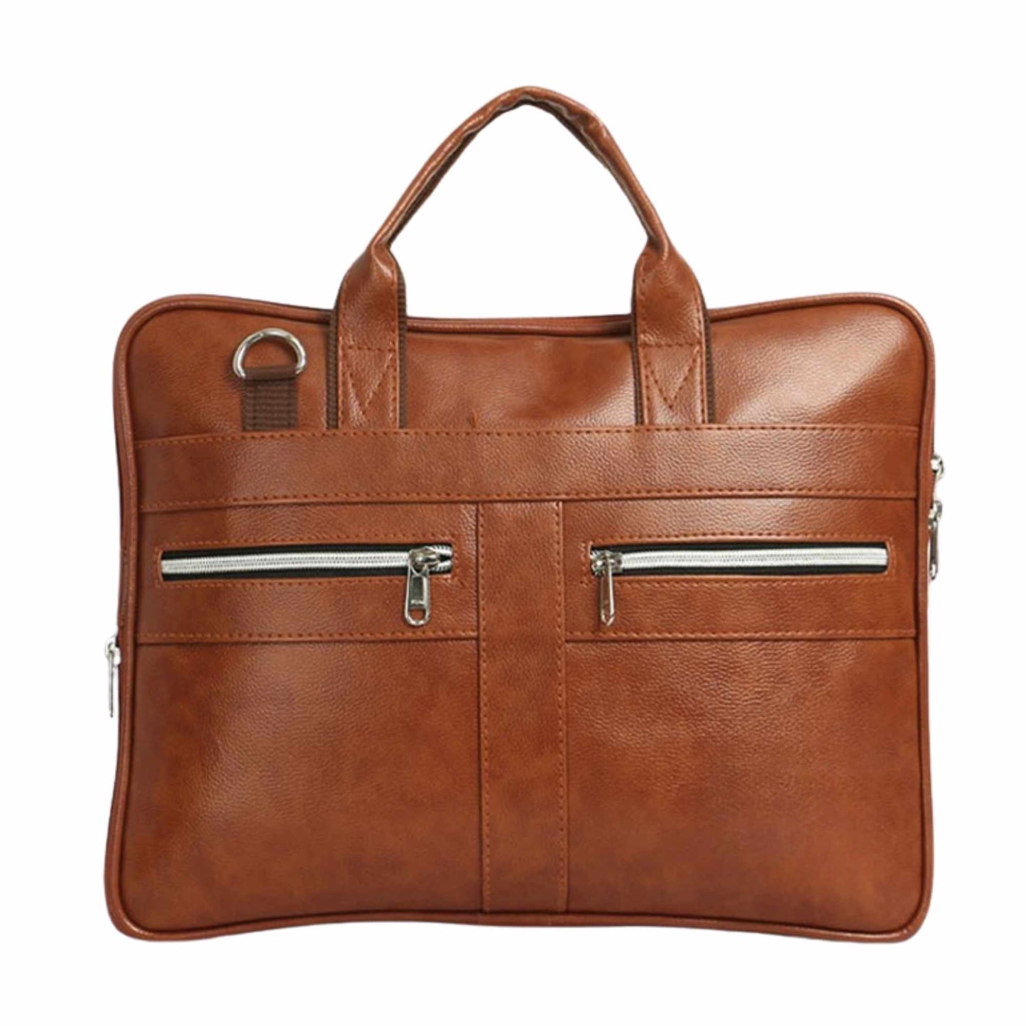 Premium Brown Leather Laptop Bag for Men | Office & Business Briefcase with Shoulder Strap | Stylish Work Bag for Professionals
