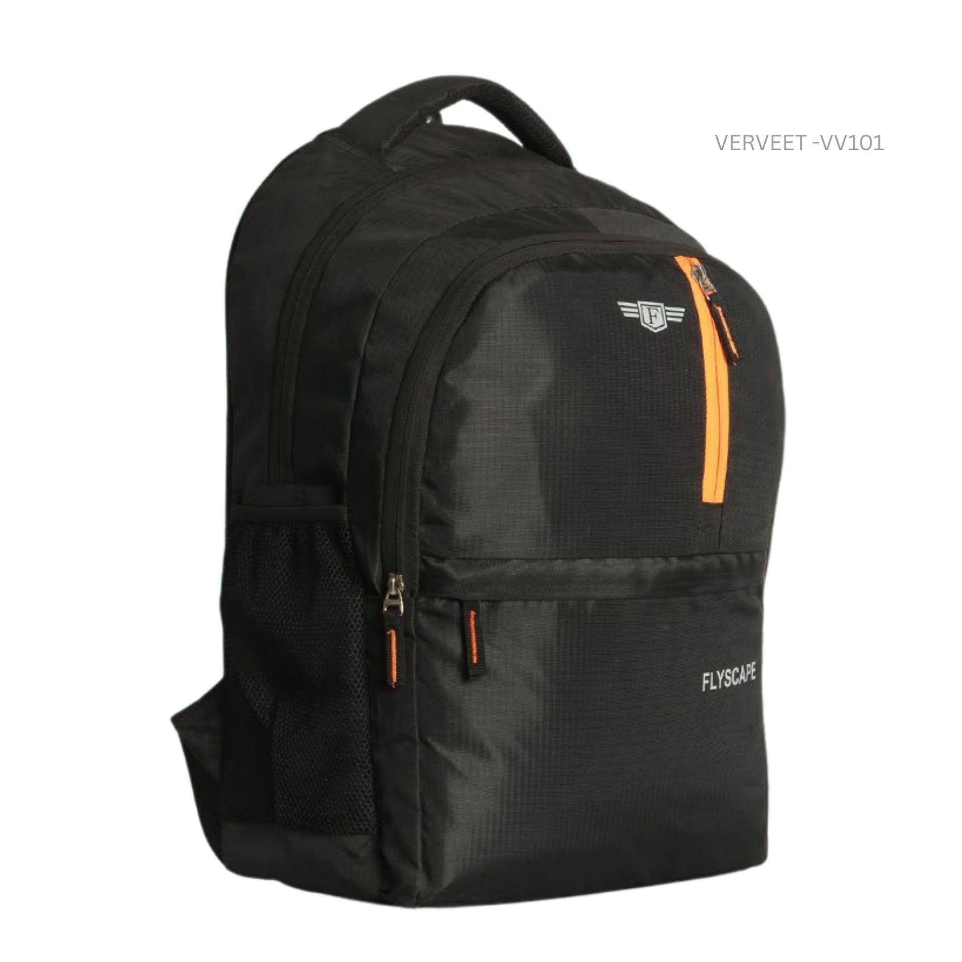 Business backpack with orange zipper design and laptop compartment for office, travel, and daily use