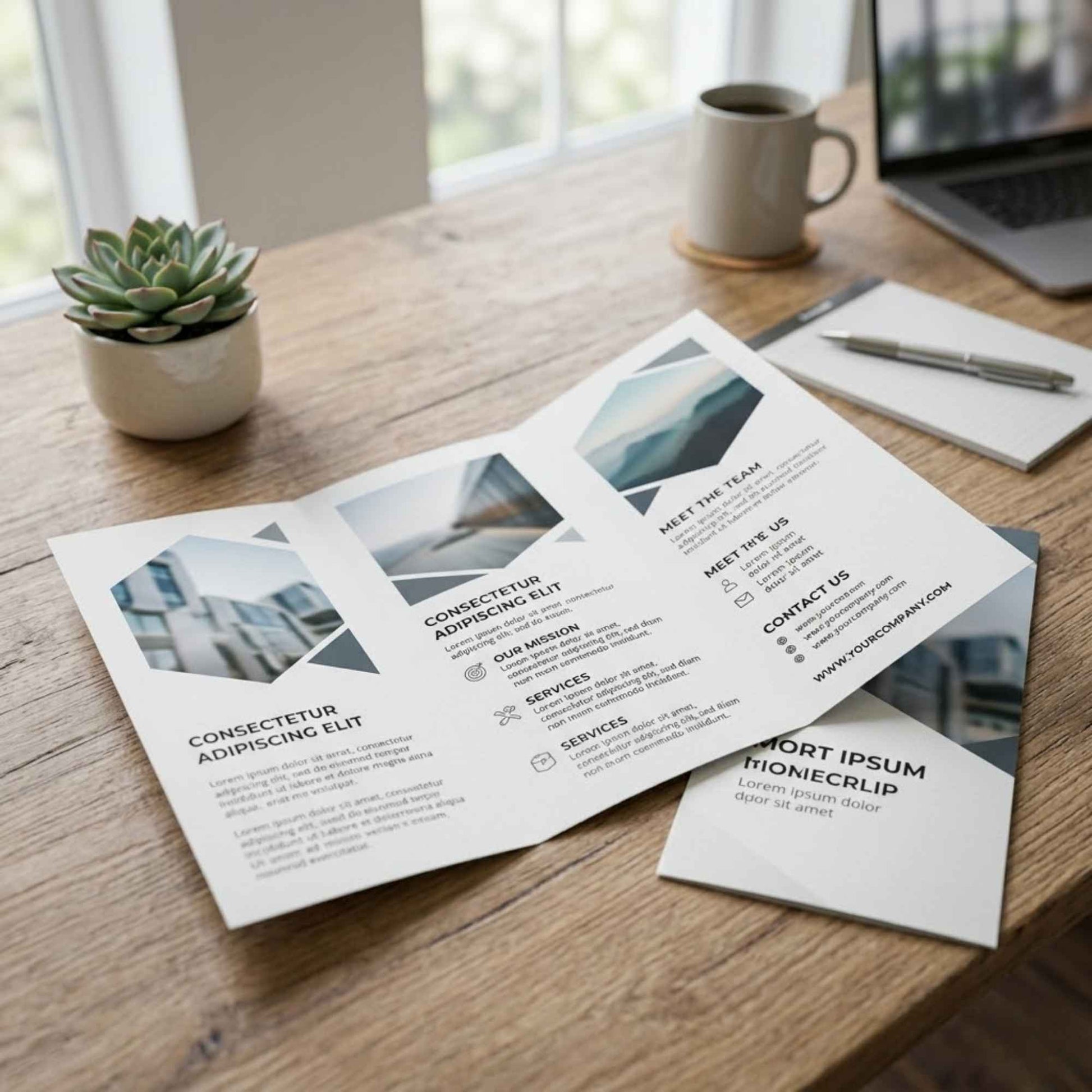 Business company profile brochure – professionally printed corporate brochure for company introduction, branding, and marketing presentations.