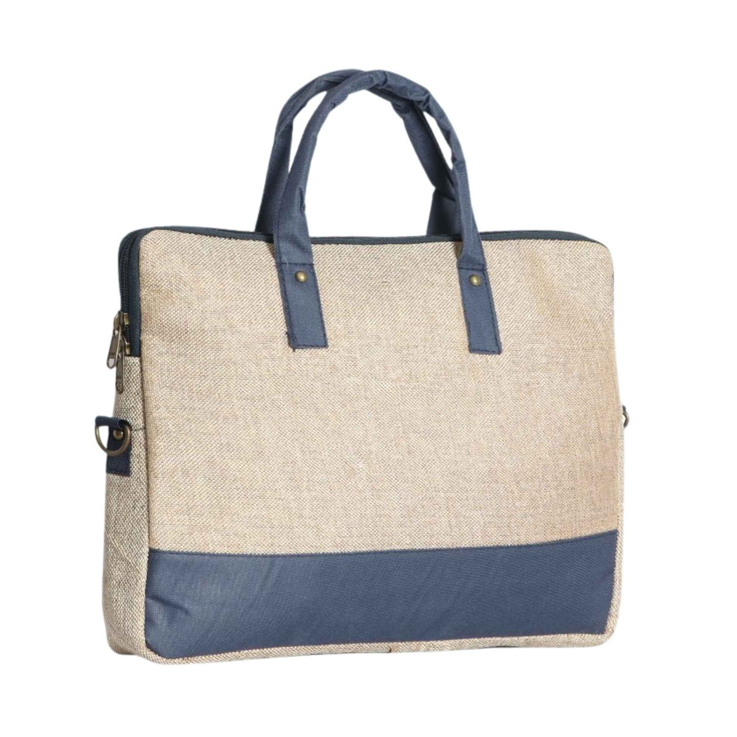 Premium Fabric Laptop Office Bag with PU Leather Trim | Stylish Business Handbag for Men & Women | Lightweight Laptop Briefcase with Multiple Compartments