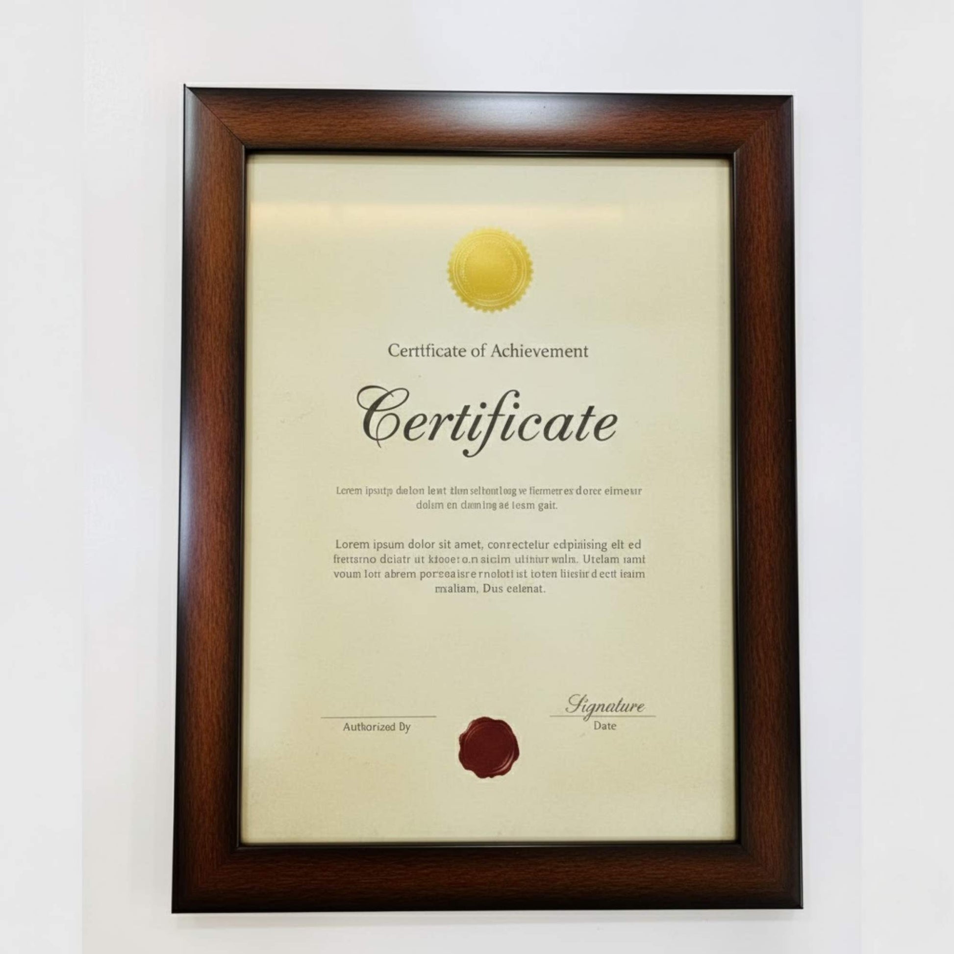 Wooden horizontal certificate wall frame for displaying awards, documents, and professional achievements