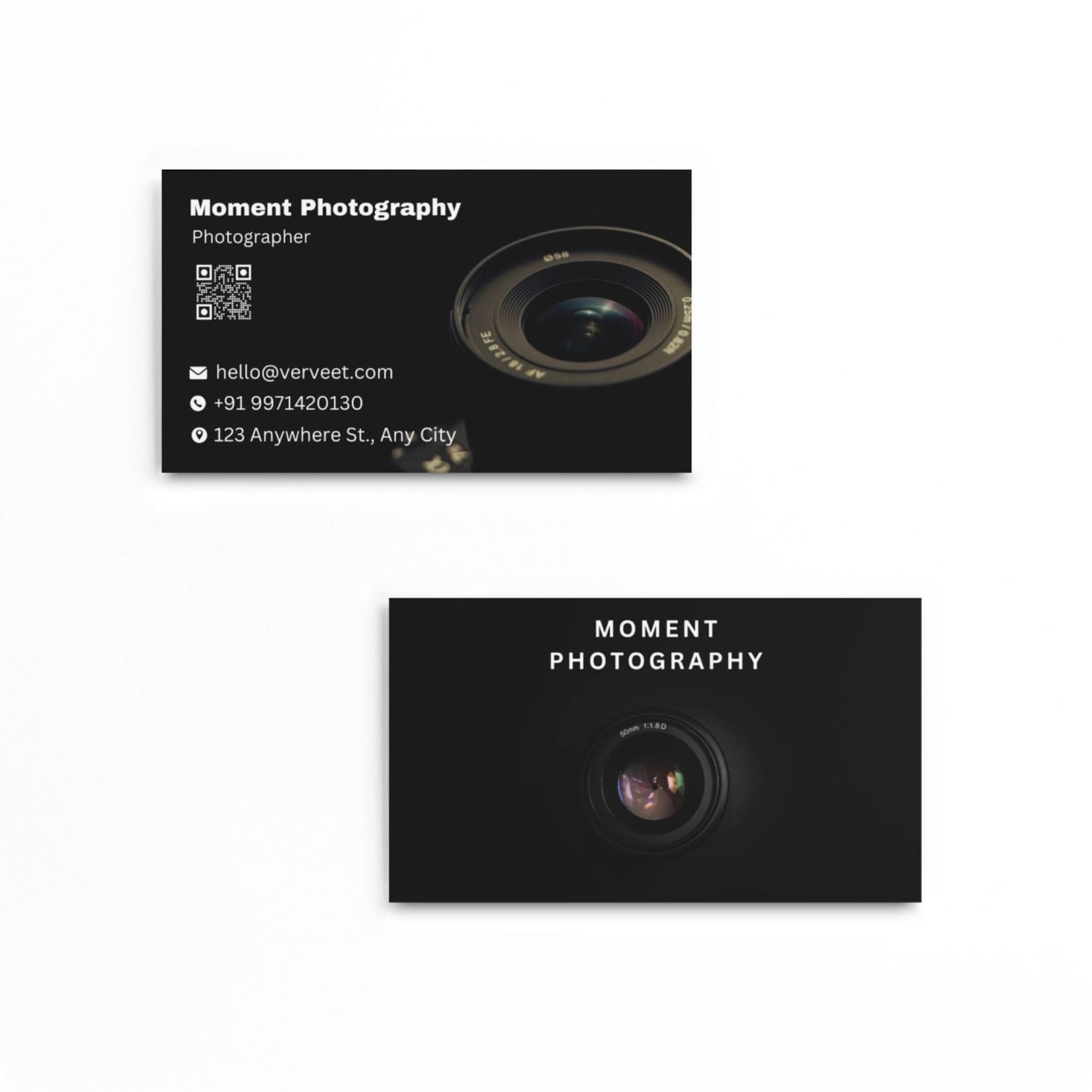Velvet Paper Visiting Card for Photographers – Square Corner | Classic Professional
