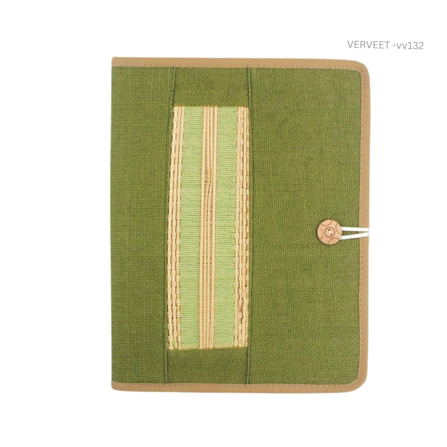 Eco-Friendly Jute File Folder with Button Closure | Handmade Sustainable Office Document Folder for Corporate Gifting