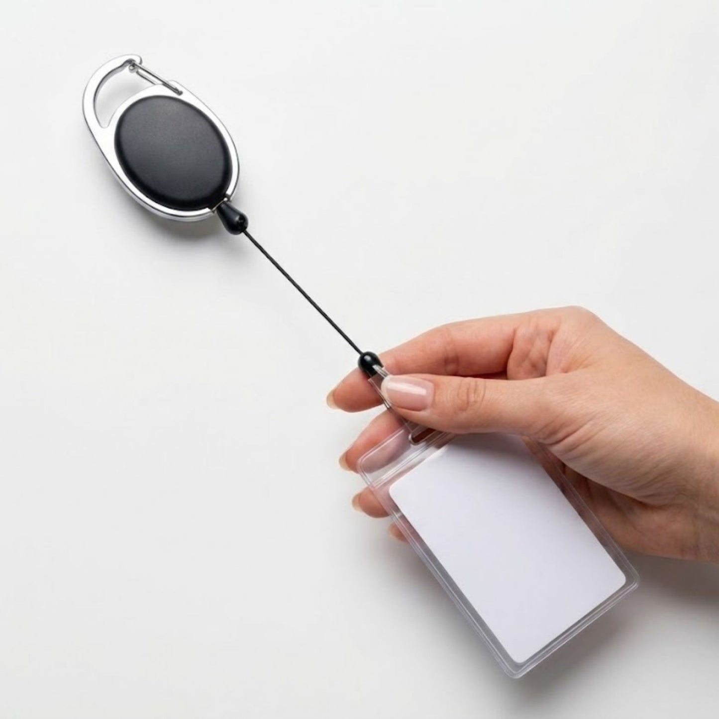 Retractable ID Badge Holder with Metal Clip – Durable ID Card Reel for Office & Events
