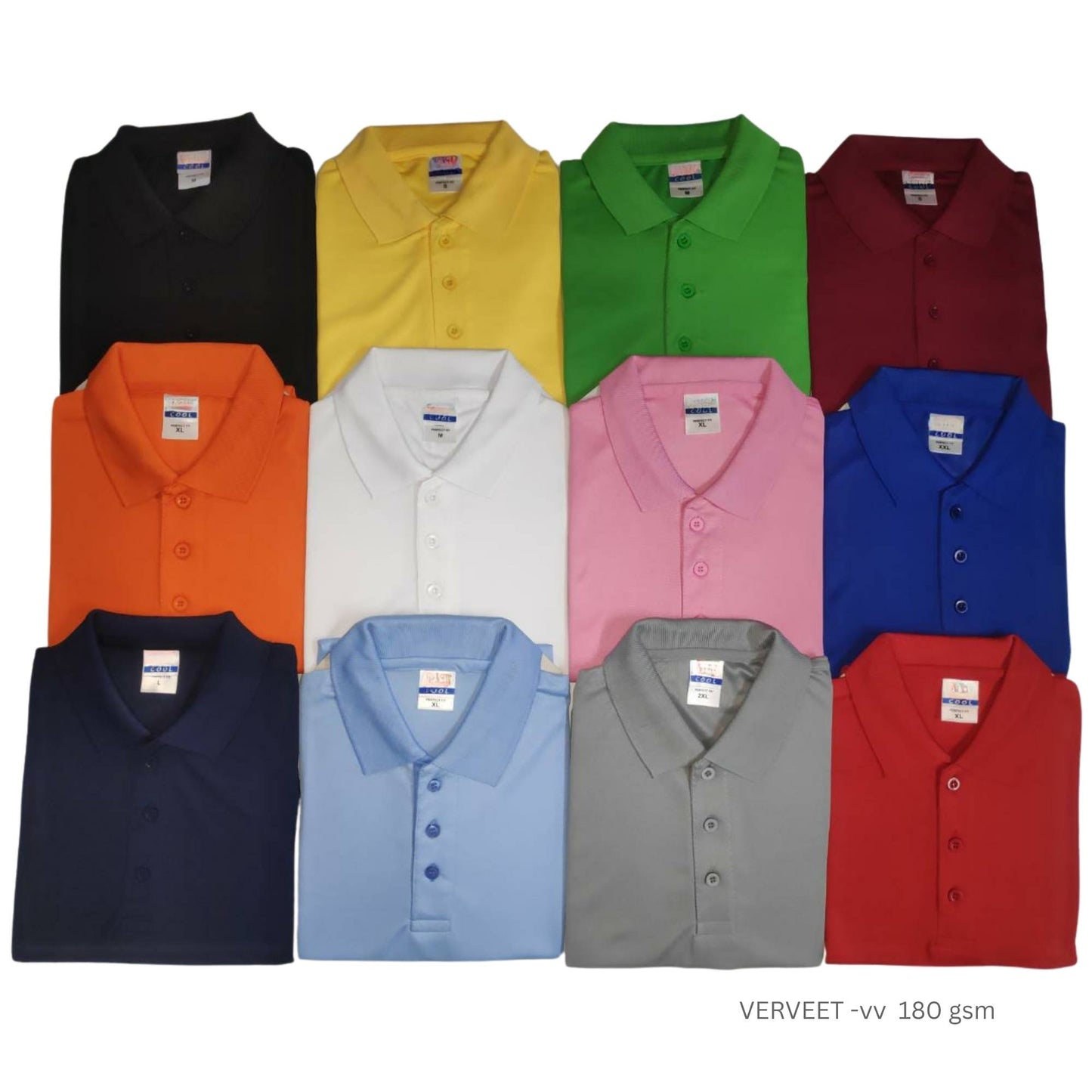 Corporate polo T-shirt 180 GSM fabric, comfortable uniform polo T-shirt for office staff, events, and branding