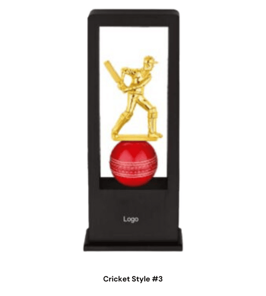 Custom Cricket Trophy - Gold (15 in) | Metal & Wood Award with Box