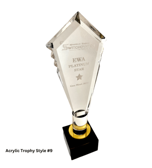 Acrylic Trophy Style #9 | Custom Transparent Acrylic Award