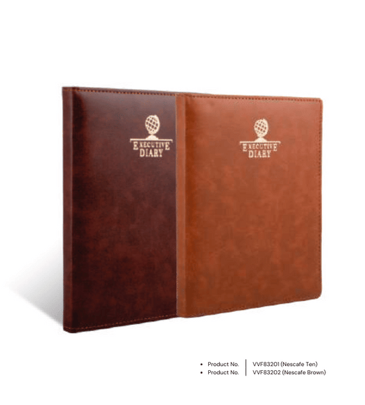 Custom foam diary Nescafé Ten Brown with personalized design, ideal for corporate gifting and personalized presents.