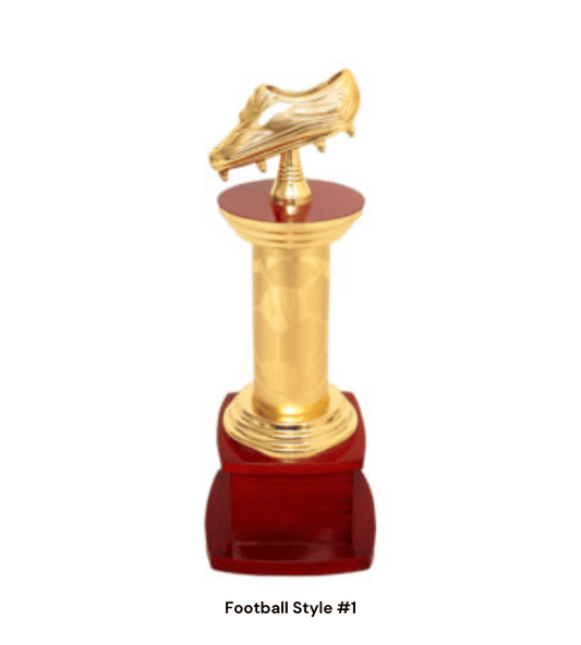 Custom Football Style Trophy - Gold Metal Award with Box (36/41/47 cm) | Personalized Football Trophy