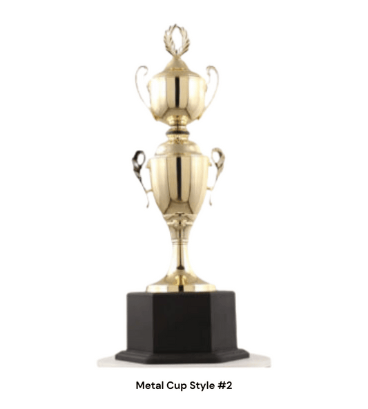 Custom Football Style Trophy - Gold Metal Award with Box (67/77/88 cm) | Personalized Football Trophy