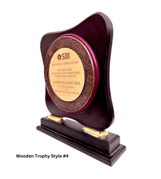 Custom Grey Wooden Trophy with Box – Personalized Award for Corporate & Special Events