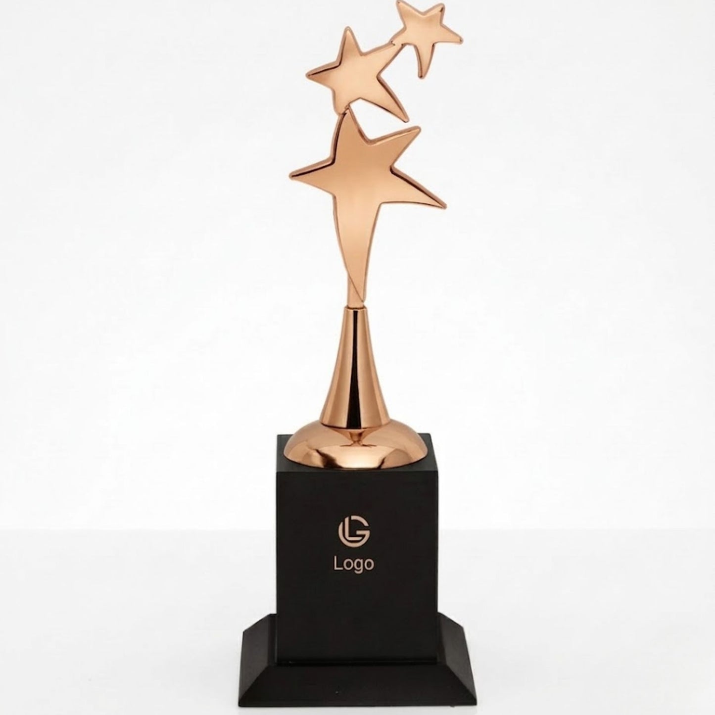 Verveet 3 Stars on Base Trophy – Gold/Silver/Bronze Custom Award for Corporate & Sports Events