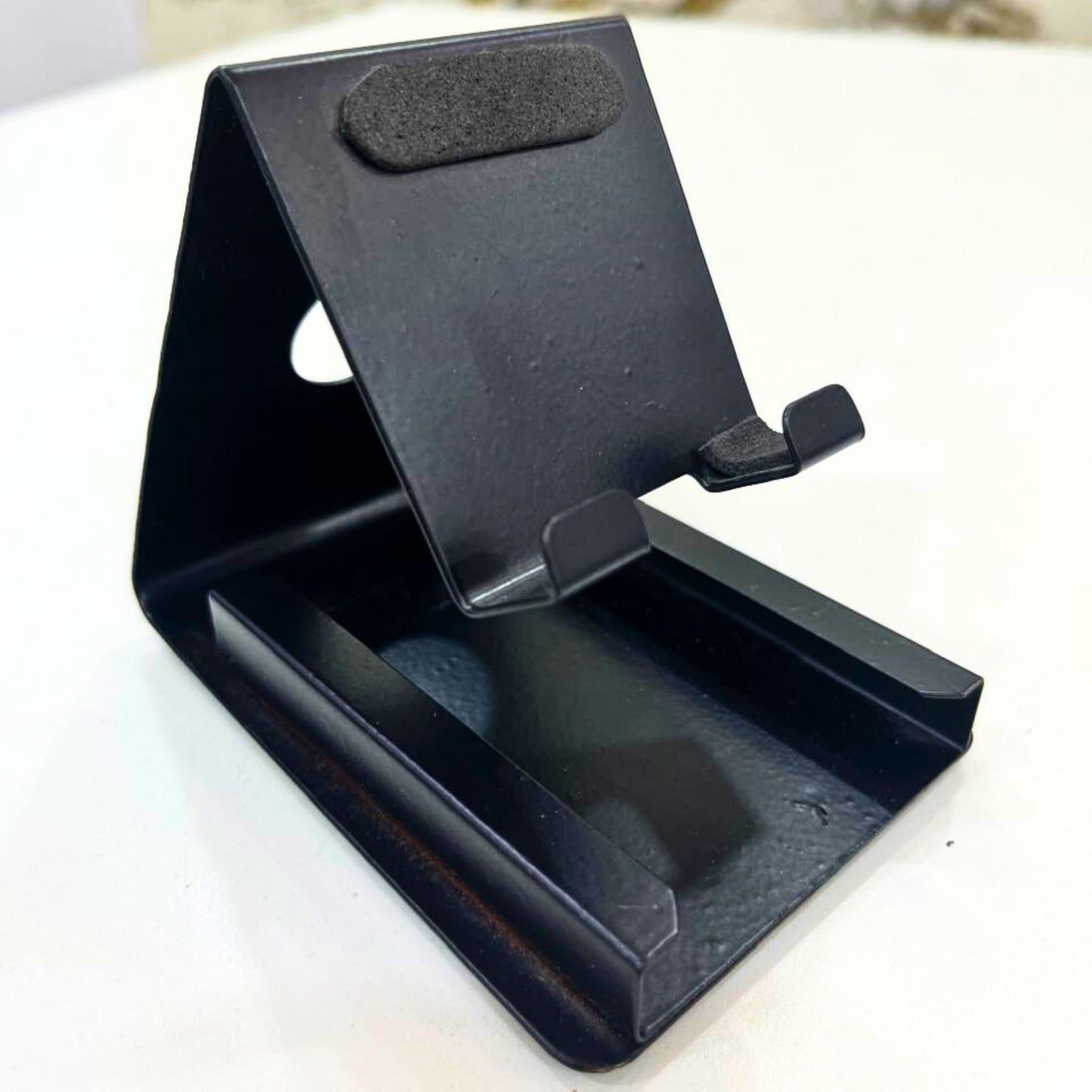 Metal Mobile Stand with Card Holder | Desk Phone Stand for Office & Home